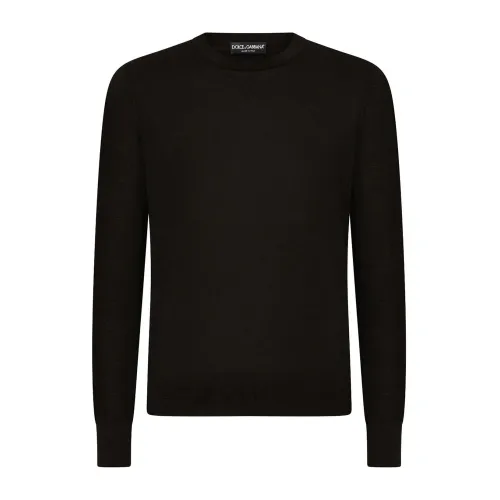 Dolce & Gabbana , Black Lightweight Crewneck Sweaters ,Black male, Sizes: