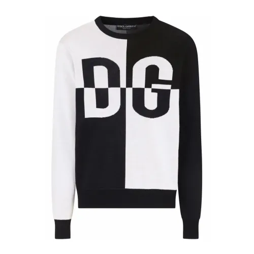 Dolce & Gabbana , Black Logo Sweater for Men ,Black male, Sizes: