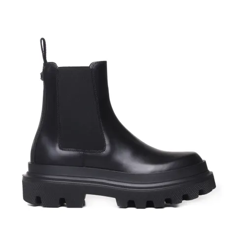 Dolce & Gabbana , Black Matte Finish Boots ,Black male, Sizes: