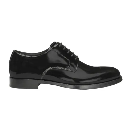 Dolce & Gabbana , Black Patent Leather Lace Up Shoes ,Black male, Sizes: