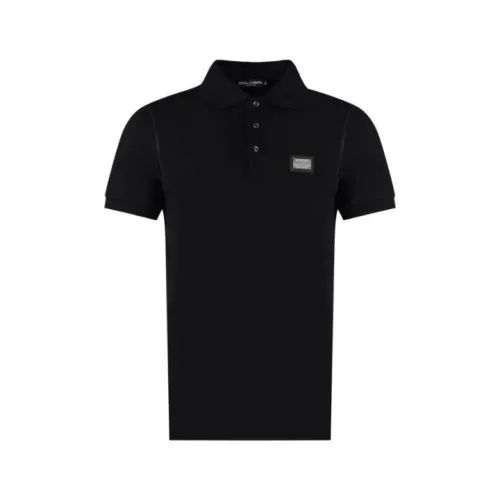 Dolce & Gabbana , Black Polo Shirt by Dolce Gabbana ,Black male, Sizes: