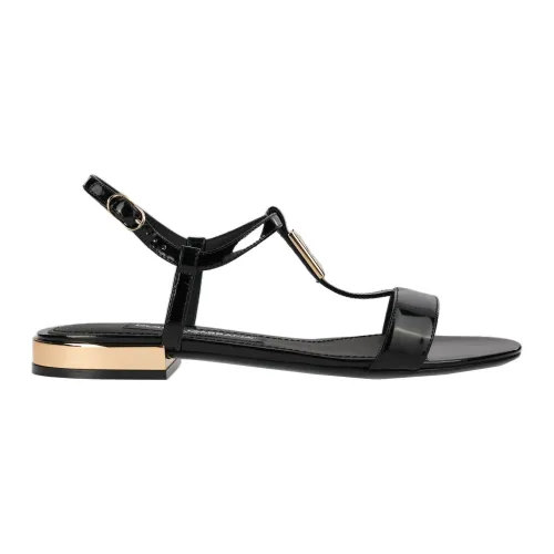 Dolce & Gabbana , Black Sandal - Regular Fit - Suitable for Warm Climate - 100% Leather ,Black female, Sizes: