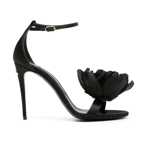 Dolce & Gabbana , Black Sandals with 10.5cm Heel ,Black female, Sizes: