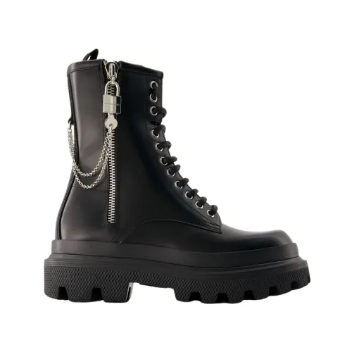 Dolce & Gabbana , Black Sicily Boots - Leather - Black ,Black female, Sizes: