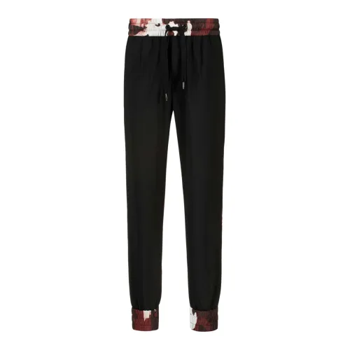 Dolce & Gabbana , Black Side Stripe Jogging Pants ,Black male, Sizes: