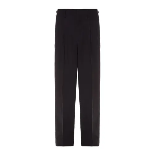 Dolce & Gabbana , Black Side Stripe Pleat Trousers ,Black male, Sizes: