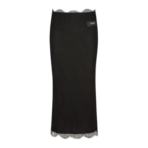 Dolce & Gabbana , Black Skirt with Zip Closure ,Black female, Sizes:
