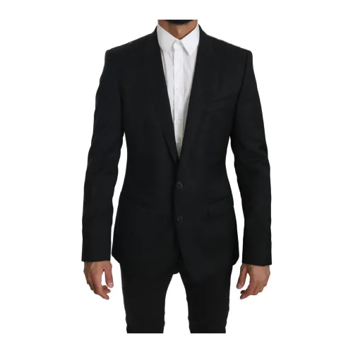 Dolce & Gabbana , Black Slim Fit Martini Blazer ,Black male, Sizes: