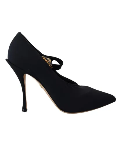 Dolce & Gabbana Black Socks Stretch Crystal Pumps WoMens Shoes Polyamide