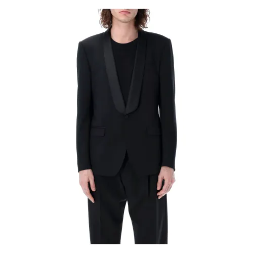 Dolce & Gabbana , Black Ss23 Sicilia-Fit Tuxedo Jacket ,Black male, Sizes: