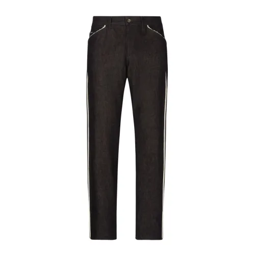Dolce & Gabbana , Black Straight Leg Denim Jeans ,Black male, Sizes:
