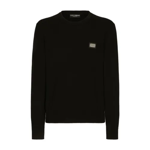 Dolce & Gabbana , Black Sweaters - Pull Girocollo ,Black male, Sizes: