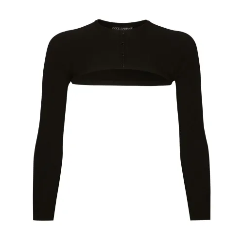 Dolce & Gabbana , Black Sweaters with Roundeck and Long Sleeves ,Black female, Sizes: