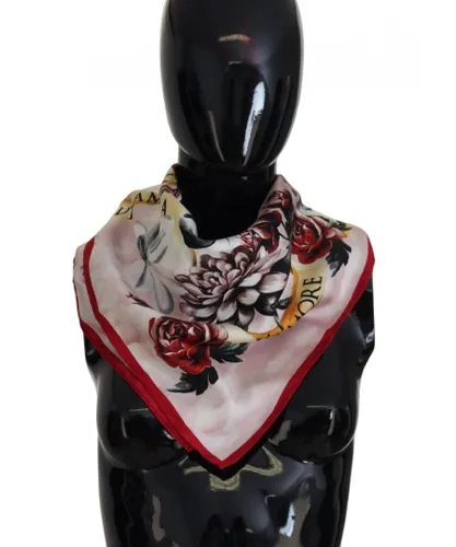 Dolce & Gabbana Black Vineyard Print Square Handkerchief Silk Mens Scarf - Multicolour - One