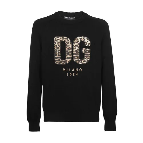 Dolce & Gabbana , Black Wool Sweater for Men ,Black male, Sizes: