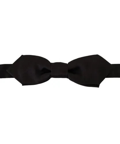 Dolce & Gabbana Blue 100% Silk Adjustable Neck Papillon Mens Tie - Black - One