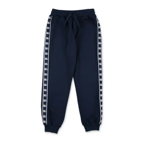 Dolce & Gabbana , Blue Cotton Boy Track Pants ,Blue male, Sizes: