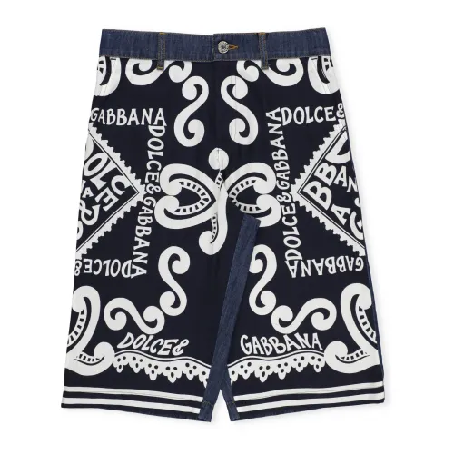 Dolce & Gabbana , Blue Cotton Shorts for Boys ,Blue male, Sizes: