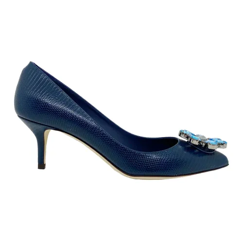 Dolce & Gabbana , Blue Crystal Embellished Pumps for Women ,Blue female, Sizes: