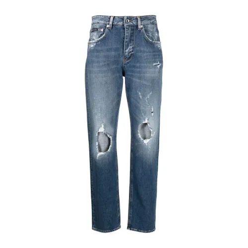 Dolce & Gabbana , Blue Distressed Straight Jeans ,Blue female, Sizes: