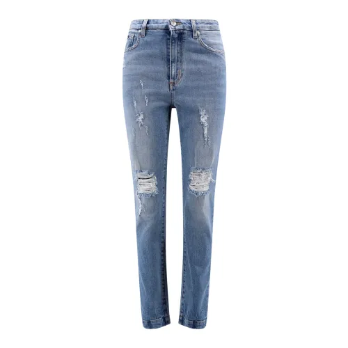 Dolce & Gabbana , Blue High Waist Slim-fit Jeans Aw23 ,Blue female, Sizes: