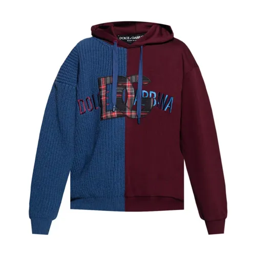Dolce & Gabbana , Blue Logo Wool Sweater for Men ,Blue male, Sizes: