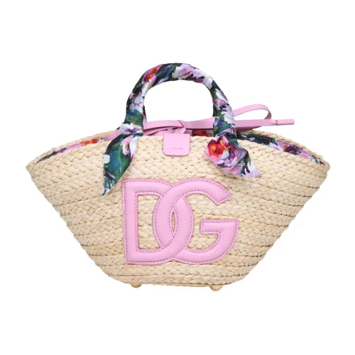 Dolce & Gabbana , Blue Raffia Shopping Handbag with DG Logo ,Multicolor female, Sizes: ONE SIZE