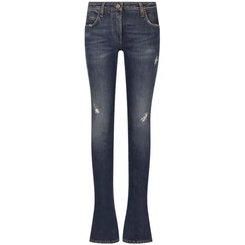 Dolce & Gabbana , Blue Skinny-Fit Denim Jeans with Distressed Effect ,Blue female, Sizes: