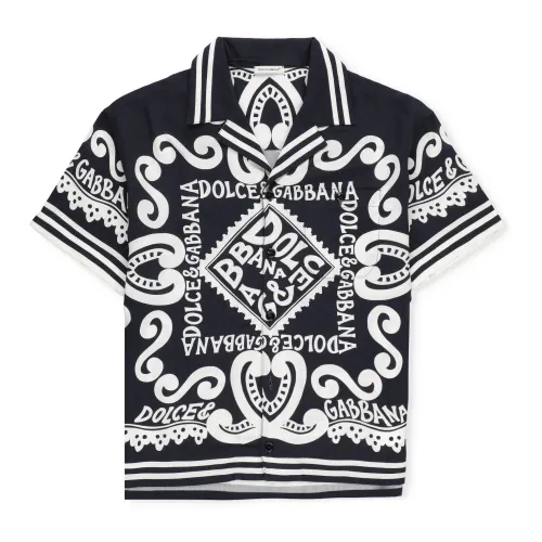 Dolce & Gabbana , Blue Viscose Shirt for Boy ,Multicolor male, Sizes: