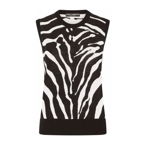Dolce & Gabbana , Bold Zebra Print Top ,Multicolor female, Sizes: