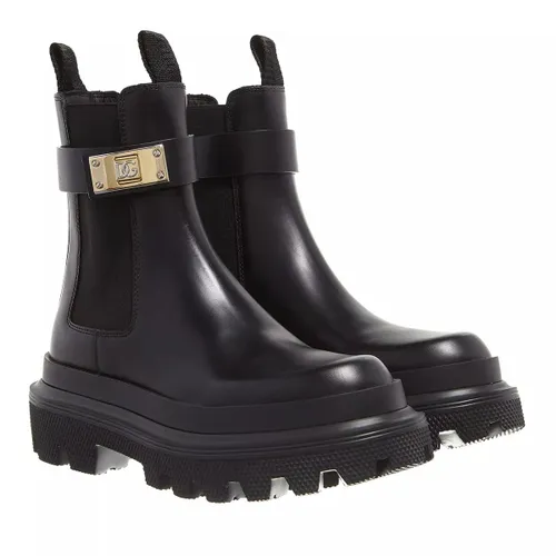 Dolce&Gabbana Boots & Ankle Boots - Boot With Logo Plaque - black - Boots & Ankle Boots for ladies