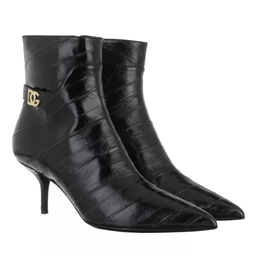 Dolce&Gabbana Boots & Ankle Boots - Logo Ankle Boots Leather - black - Boots & Ankle Boots for ladies