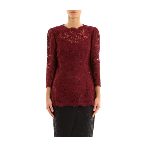 Dolce & Gabbana , Bordeaux Knitwear Ss17 ,Brown female, Sizes: