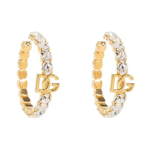 Dolce & Gabbana , Br earrings with logo ,Yellow female, Sizes: ONE SIZE