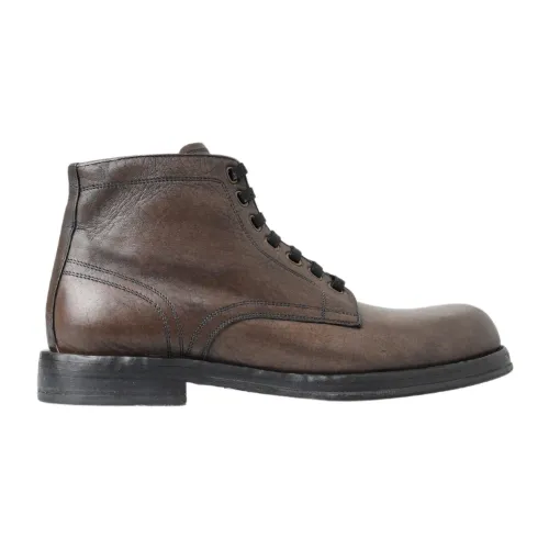 Dolce & Gabbana , Brown Horse Leather Perugino Shoes ,Brown male, Sizes:
