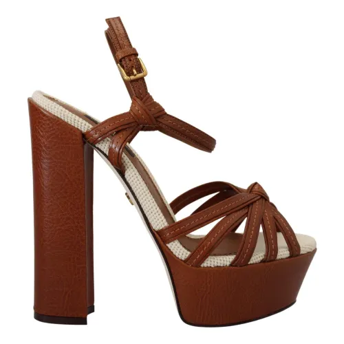 Dolce & Gabbana , Brown Women`s Sandals - Sizes 35.5, 37.5/Us7, 37/Us6.5, and 40 ,Brown female, Sizes: