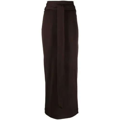 Dolce & Gabbana , Brown Wool Skirts with Detachable Belt ,Brown female, Sizes: