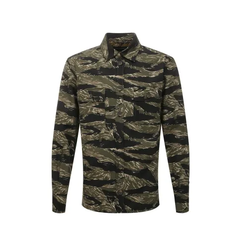 Dolce & Gabbana , Camouflage Shirt with Long Sleeves ,Green male, Sizes: