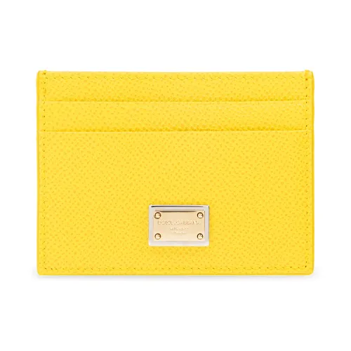 Dolce & Gabbana , Card case with logo ,Yellow female, Sizes: ONE SIZE