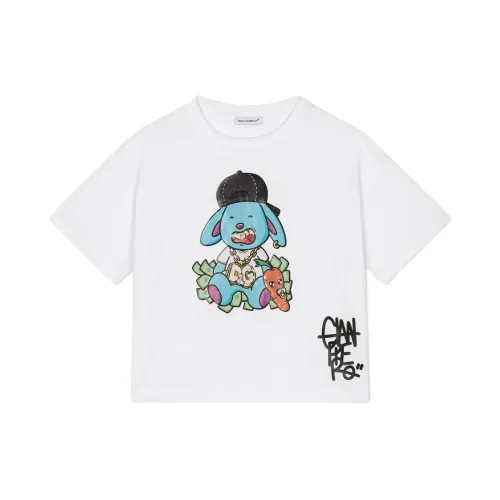 Dolce & Gabbana , Cartoon Print White T-shirt ,White male, Sizes: