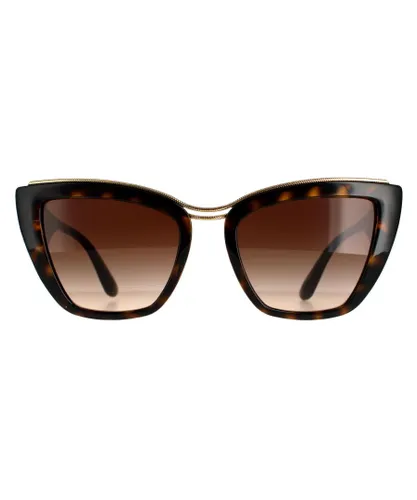 Dolce & Gabbana Cat Eye Womens Havana Brown Gradient DG6144 Sunglasses - One