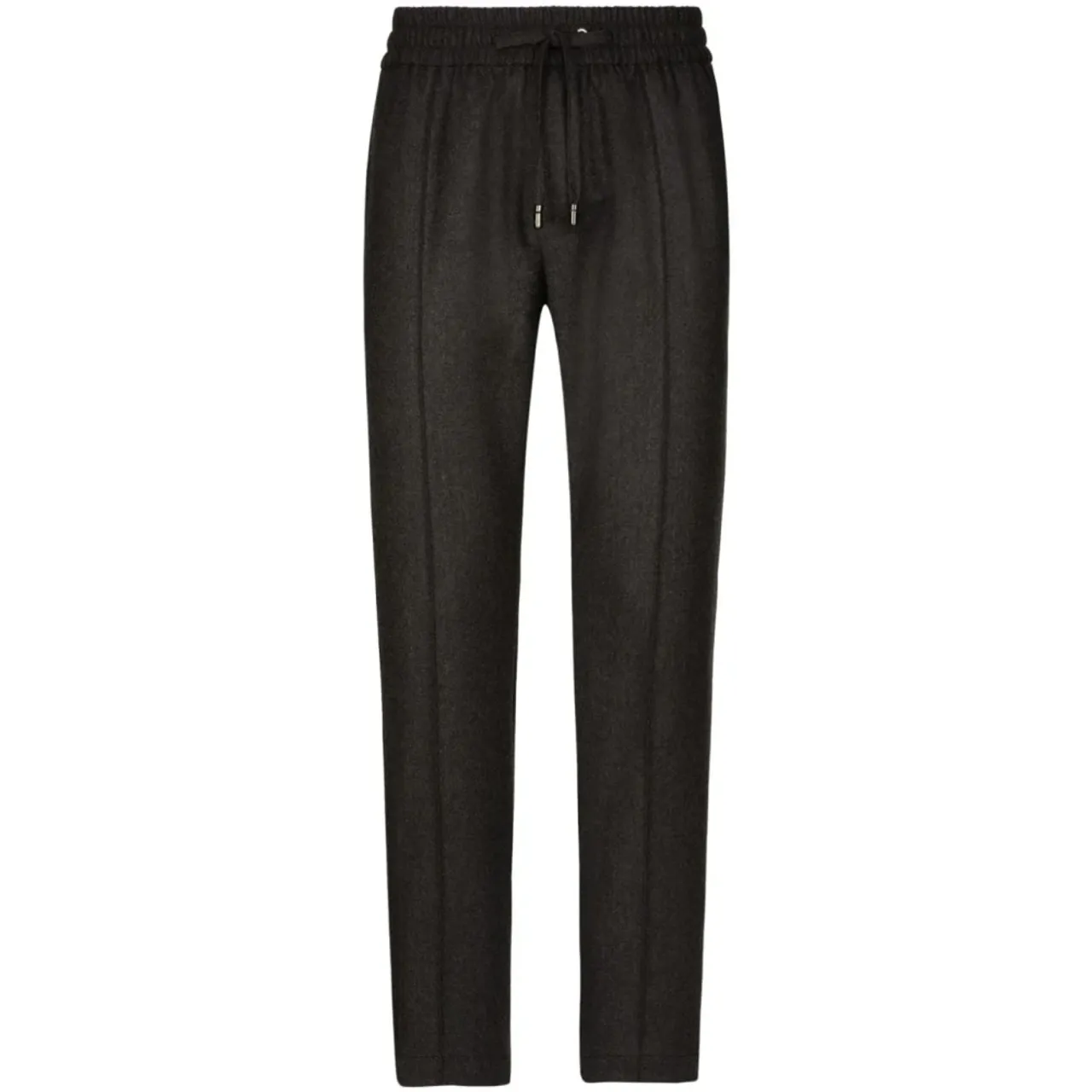 Dolce & Gabbana , Charcoal Grey Wool Trousers with Drawstring Waistband ,Gray male, Sizes: