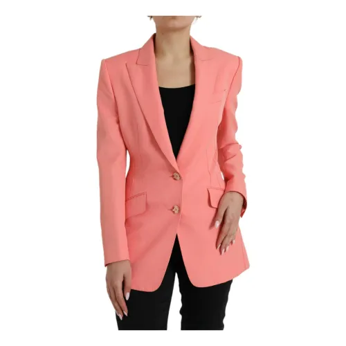 Dolce & Gabbana , Chic Pink Peak Lapel Blazer ,Pink female, Sizes: