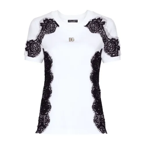 Dolce & Gabbana , Classic T-Shirt ,White female, Sizes: