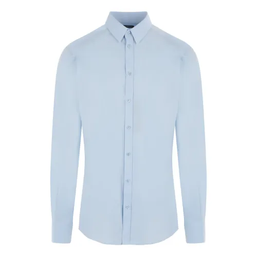 Dolce & Gabbana , Clear Blue Cotton Poplin Shirt ,Blue male, Sizes: