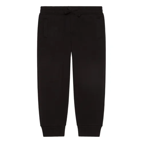 Dolce & Gabbana , Colorful Cotton Kids Sweatpants with Elastic Cuffs ,Black male, Sizes: