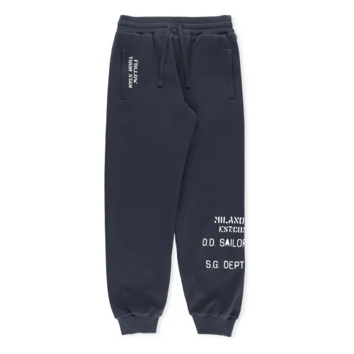 Dolce & Gabbana , Contrasting Print Cotton Jogging Pants for Boys ,Blue male, Sizes: