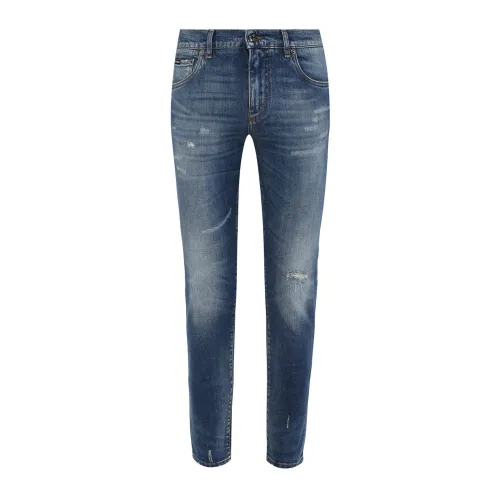 Dolce & Gabbana , Cotton Denim Skinny Jeans ,Blue male, Sizes: