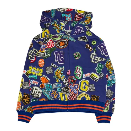 Dolce & Gabbana , Cozy and Trendy Boys` Hoodie ,Blue male, Sizes: