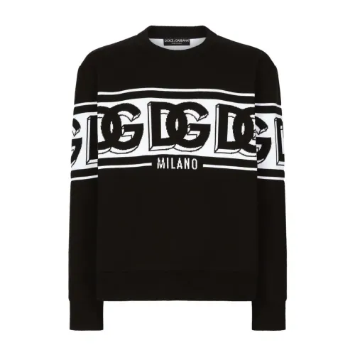 Dolce & Gabbana , Crew Neck Sweater ,Black male, Sizes: